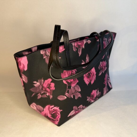 Kate Spade Bags | Kate Spade Black/Pink Flower Themed Clasp Top Tote - Picture 4 of 9
